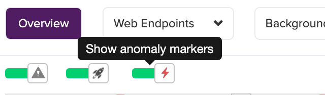 Show anomaly markers toggle above the overview chart