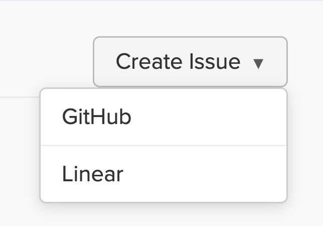 create issue dropdown