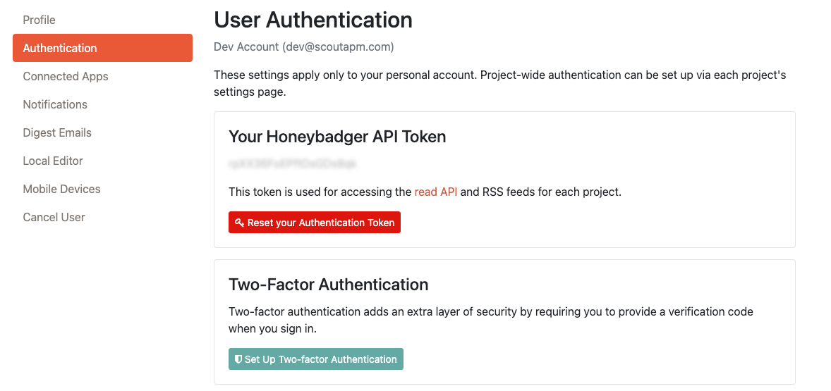 honeybadger access token