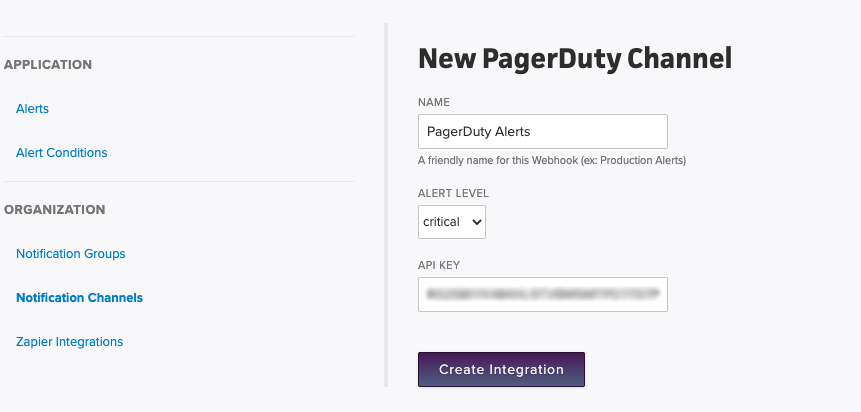 Create Pagerduty Integration