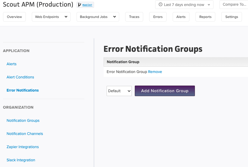 Add Notification Group To App's Error Notifications
