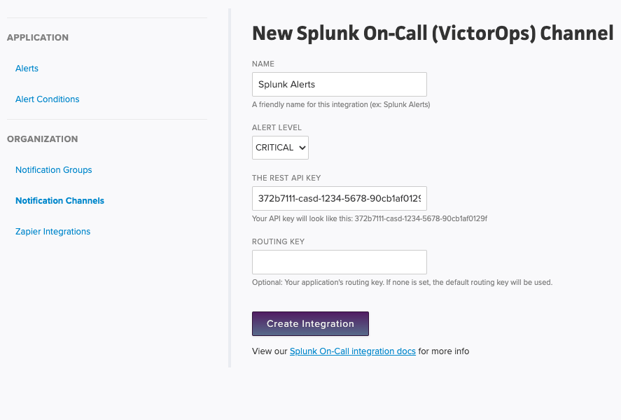 Create Splunk On-Call Integration