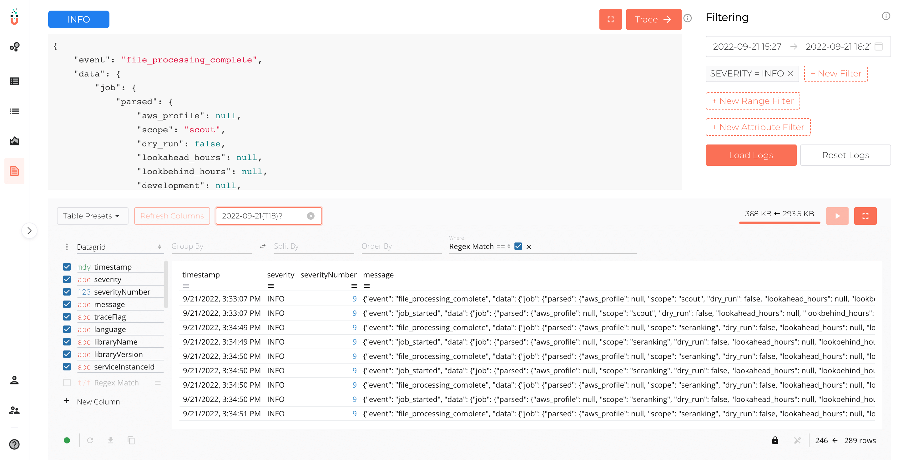 TelemetryHub Logs