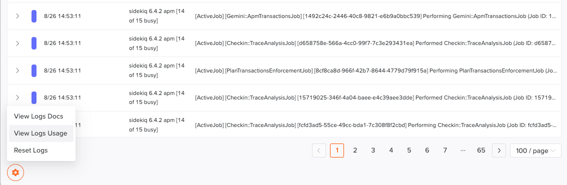 Logs Usage Location